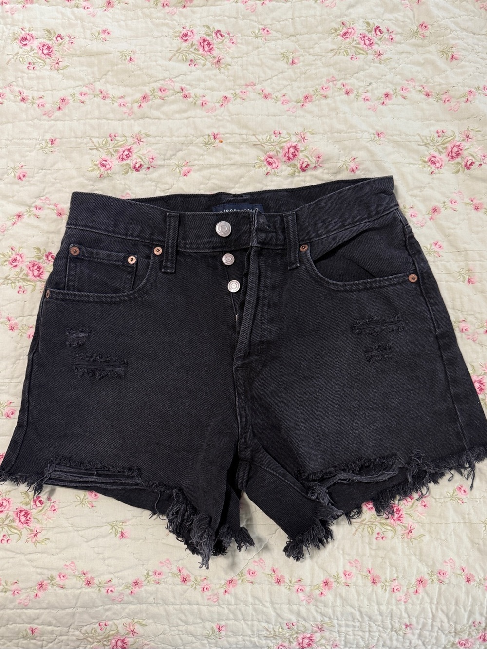 Black Denim Shorts